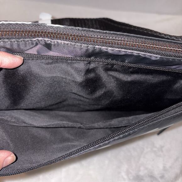 Time and Tru Women’s Nylon Camo Crossbody Bag Black & Silver NEW w Tags - Picture 4 of 13